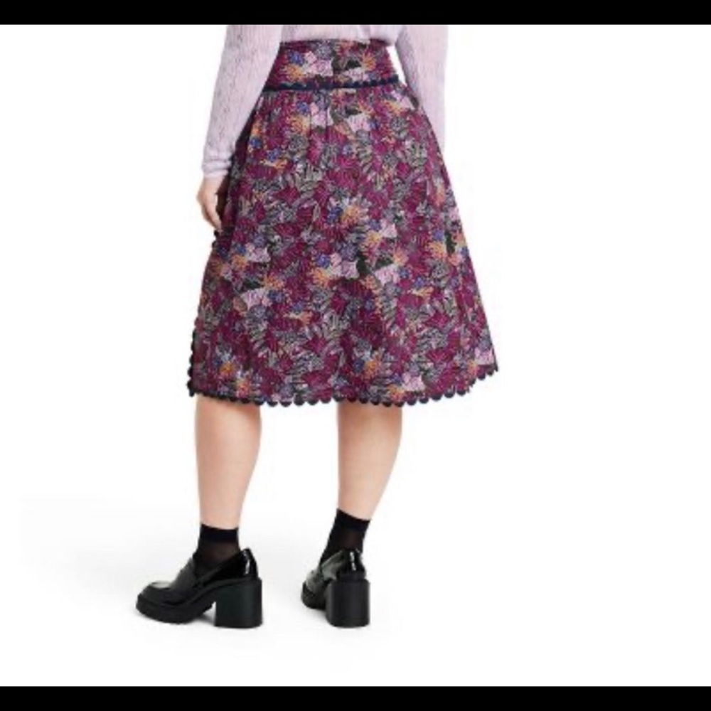Kika Vargas x Target Skirt Size 16 Coral Reef Scallop Edge Midi Purple